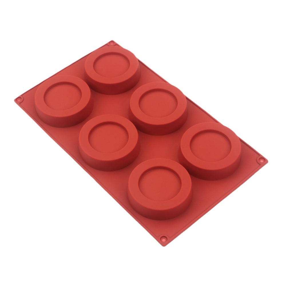 Eco Soap - 6-delige grote ronde cilindrische siliconen cakevorm,