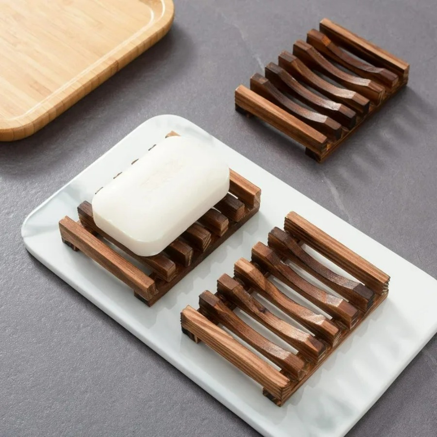 Bamboo Cutlery - Houten zeepbakje voor douchebadkamer, zelftrainend ontwerp