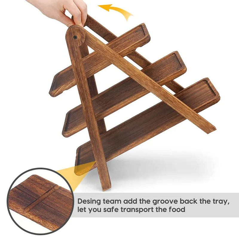 3-laags dienblad van hout, dec - Bamboo Cutlery recensie en prijs