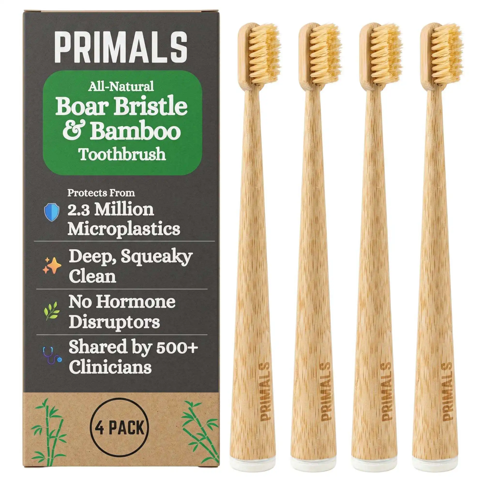 4-delige set premium tandenbor - Bamboo Toothbrush recensie en prijs