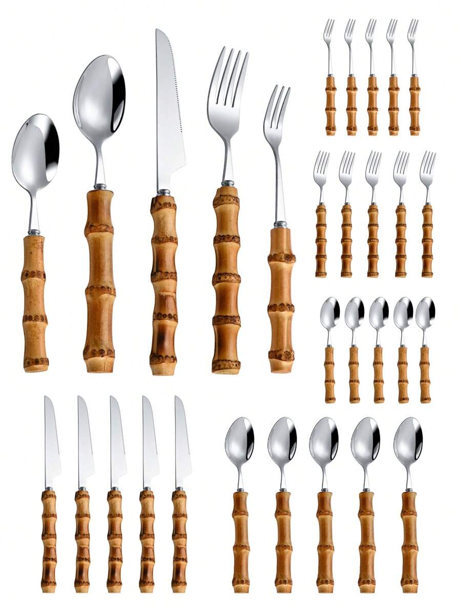 30-delige bestekset van roestv - Bamboo Cutlery recensie en prijs