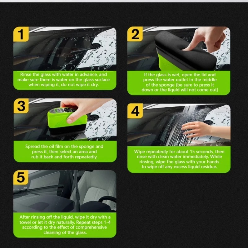 Niet-toxische autoglas-oliefil - Eco Sponge recensie en prijs