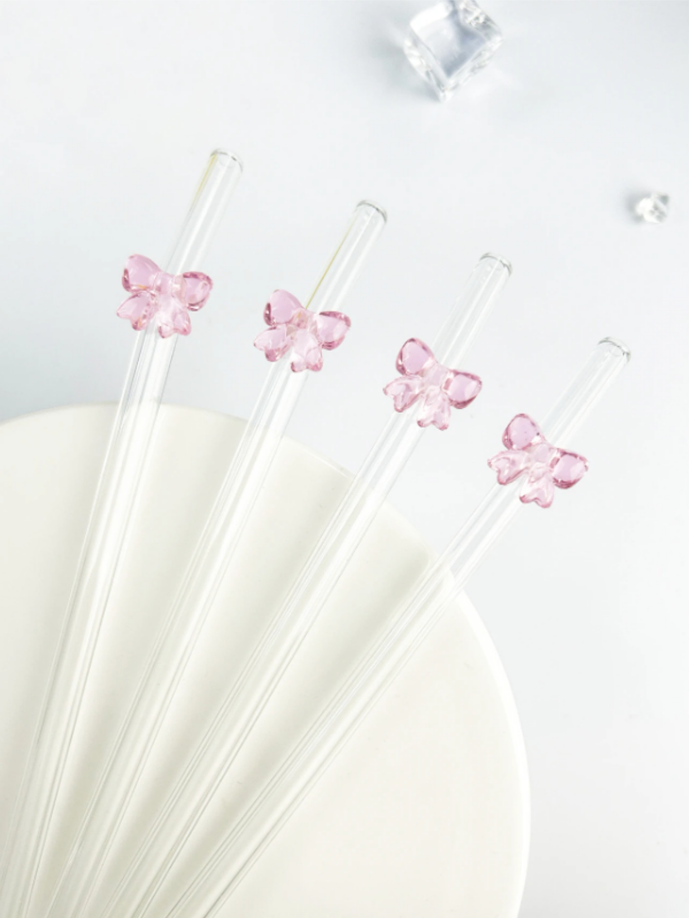 1/6PCS Leuke Cartoon Roze Stri - Reusable Straw recensie en prijs