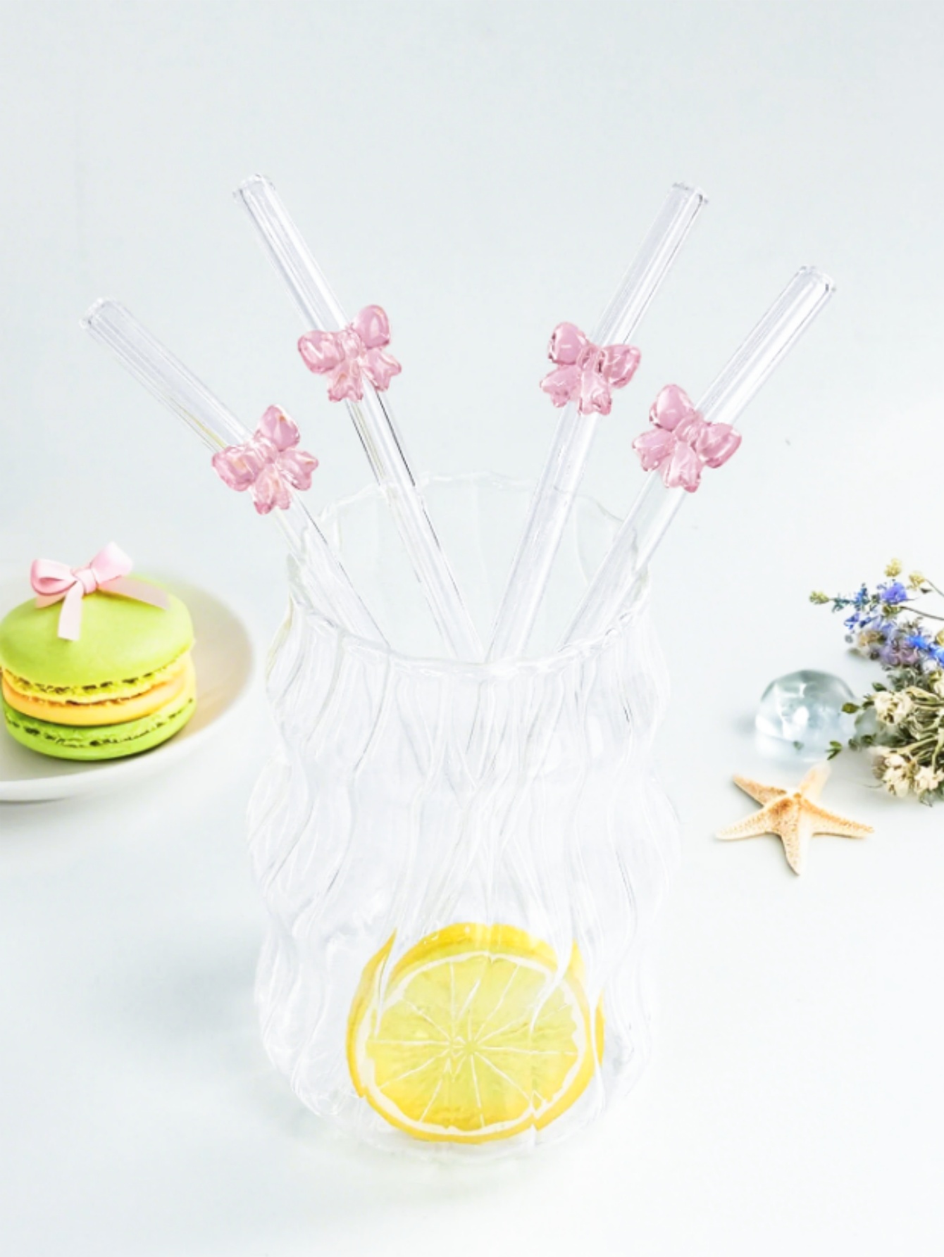 1/6PCS Leuke Cartoon Roze Stri - Reusable Straw recensie en prijs